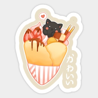 Harajuku cat creppe Sticker